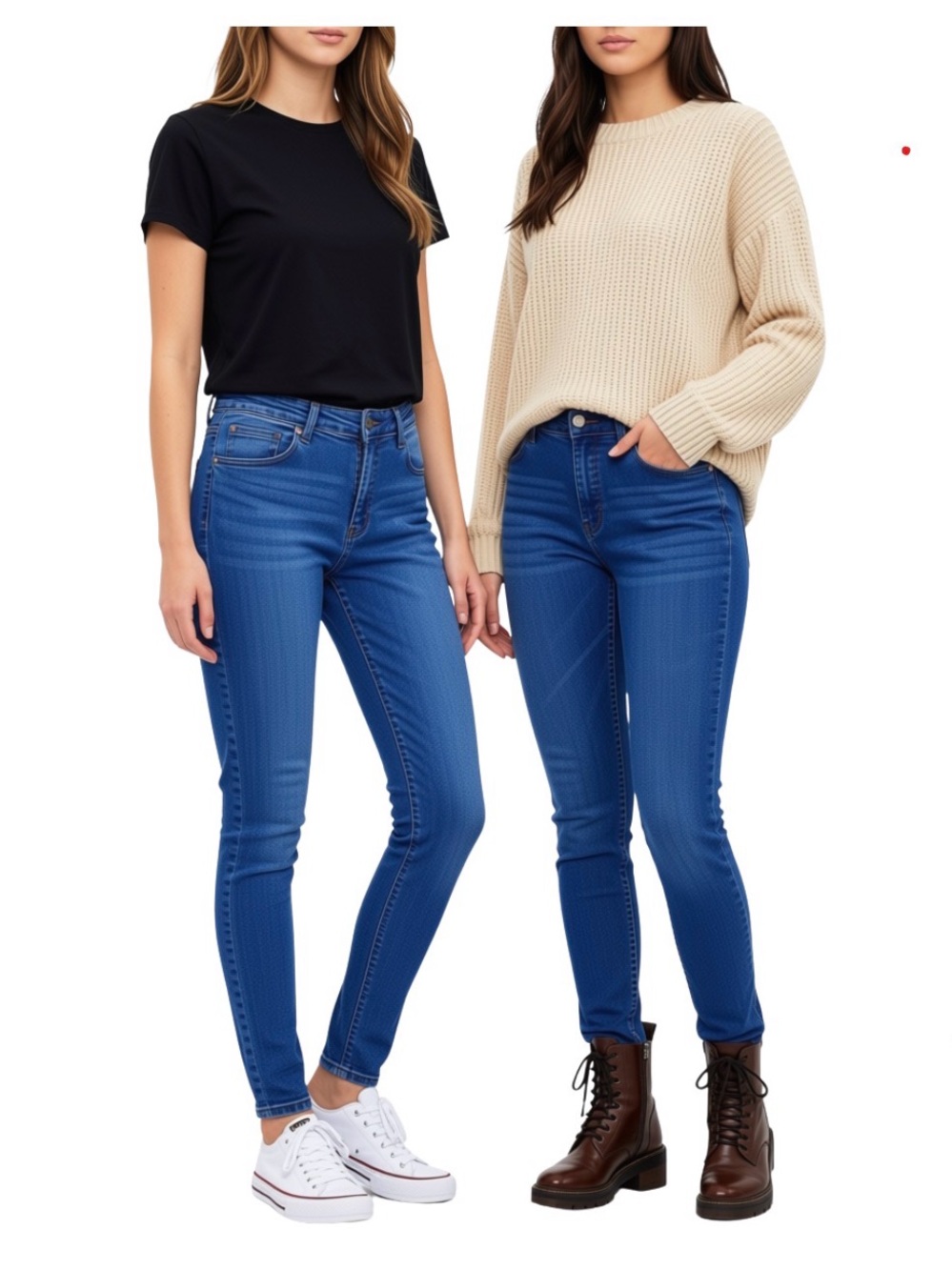 Zara Girls Set of 2 Slim Jeans Medium Blue 5-pocket Classic, Size 13/14